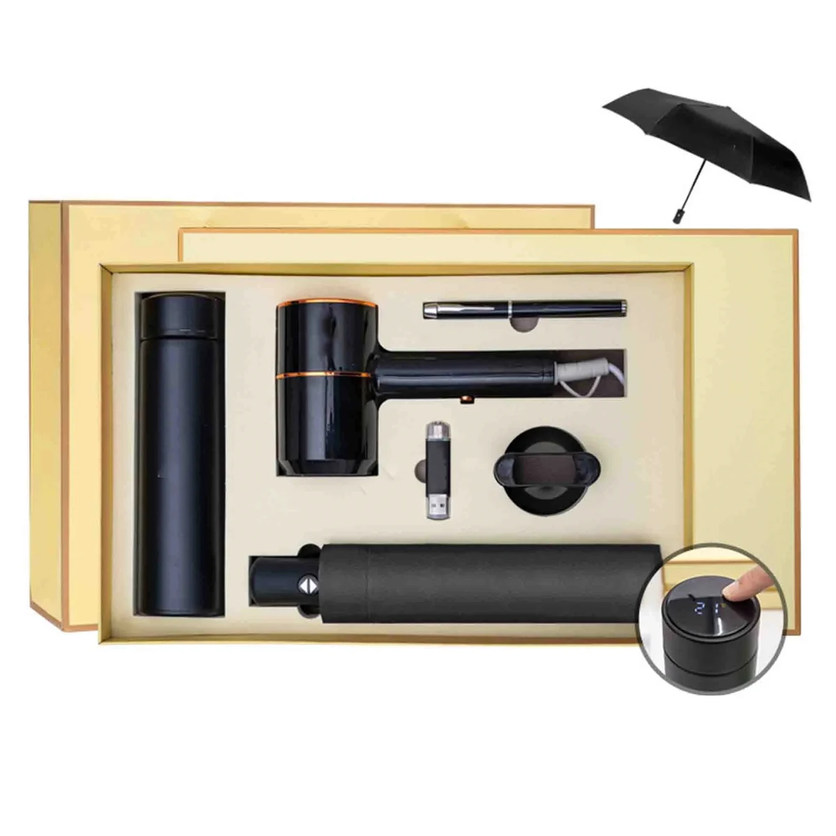 Gift Box Set Contains Cup Umbrella U Disk Pen Hair Dryer 1