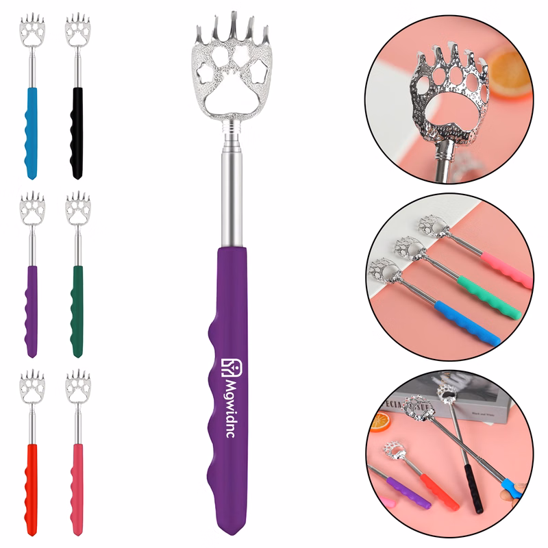 Retractable Stainless Steel Back Scratcher with Finger Grip