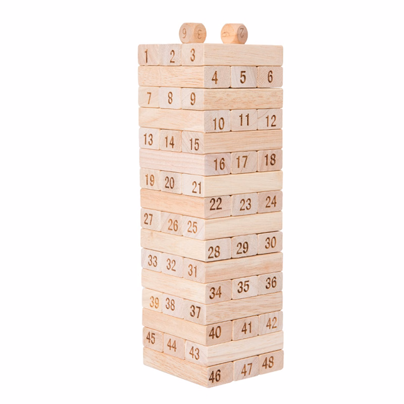 MOQ50 Custom Wooden Stacking Tower for Kids Game