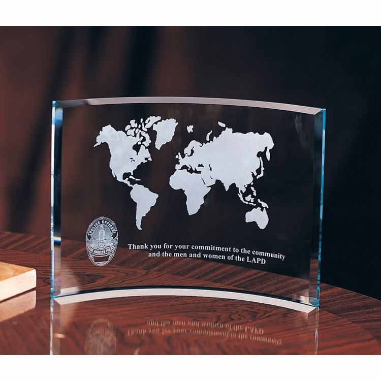 Designer Crystal Curved Crescent Award