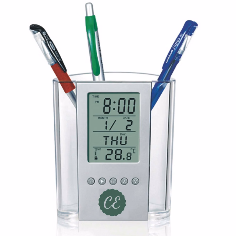 Electronic Pencil Cup With LCD Display