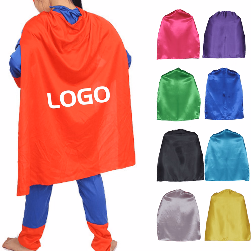 Custom Logo Polyester Kids Plain Tie-On Cape