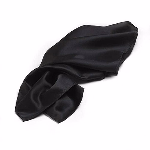 Black Polyester Satin Scarf - 30"x30"