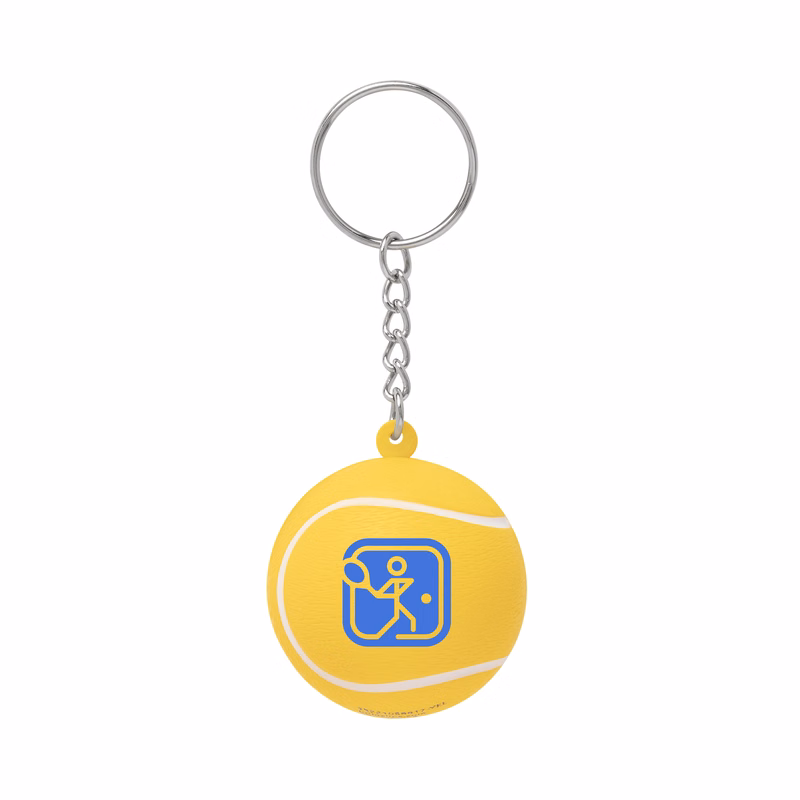 Tennis Ball Shape Stress Ball Keychain