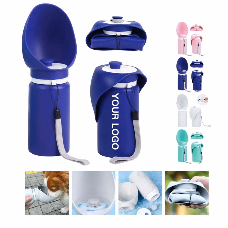 Portable Dog Water Cup with Silicone Drinking Tray