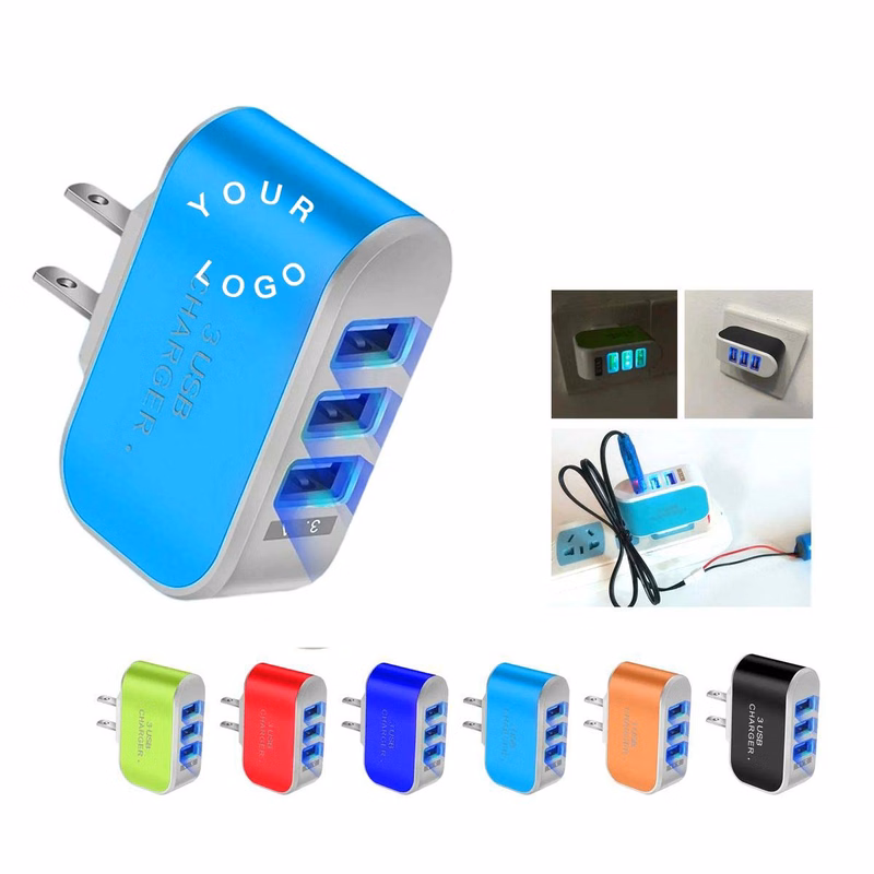 Compact Multi USB Charger with Glowing LED Light