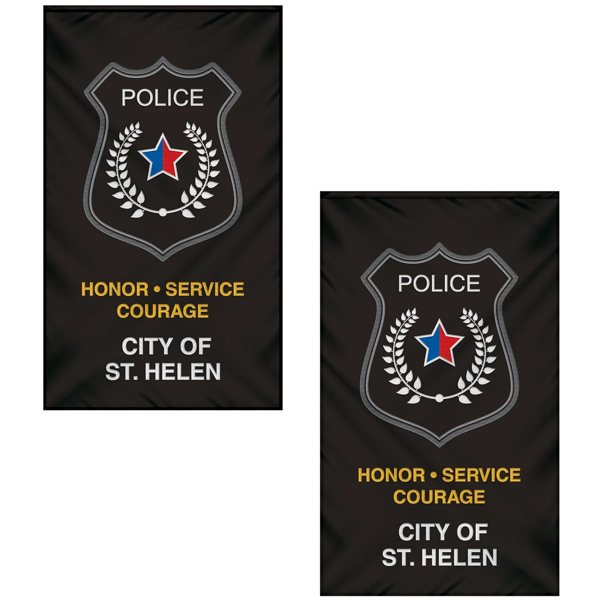 6' x 10' Double Sided Embroidered Banner with Pole Sleeve 1