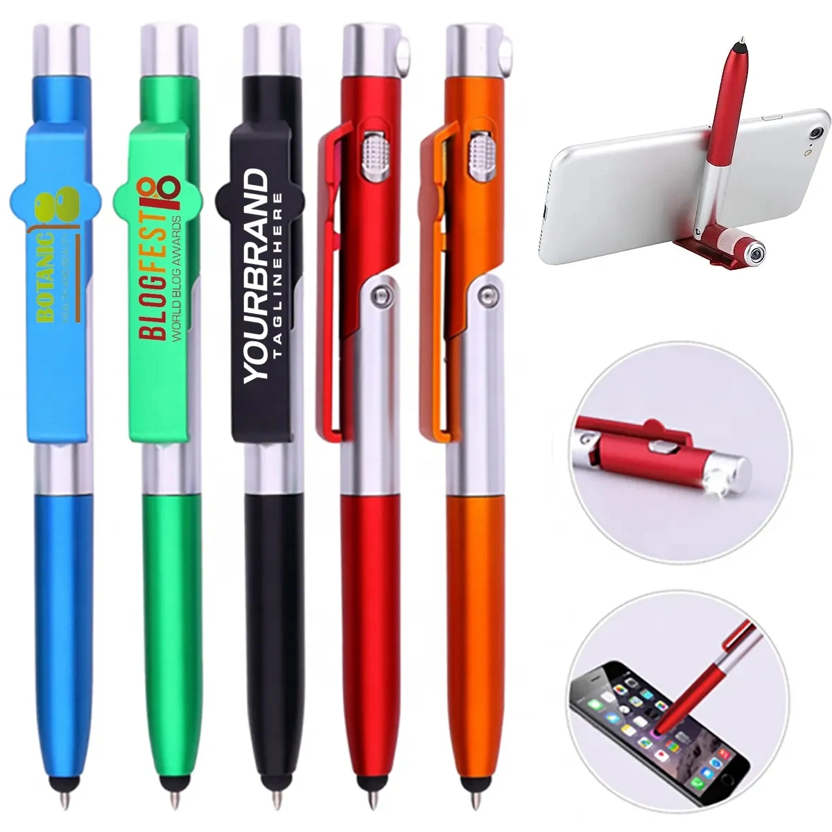 LED Phone Holder Touch Screen Capacitive Ballpoint Pens 1