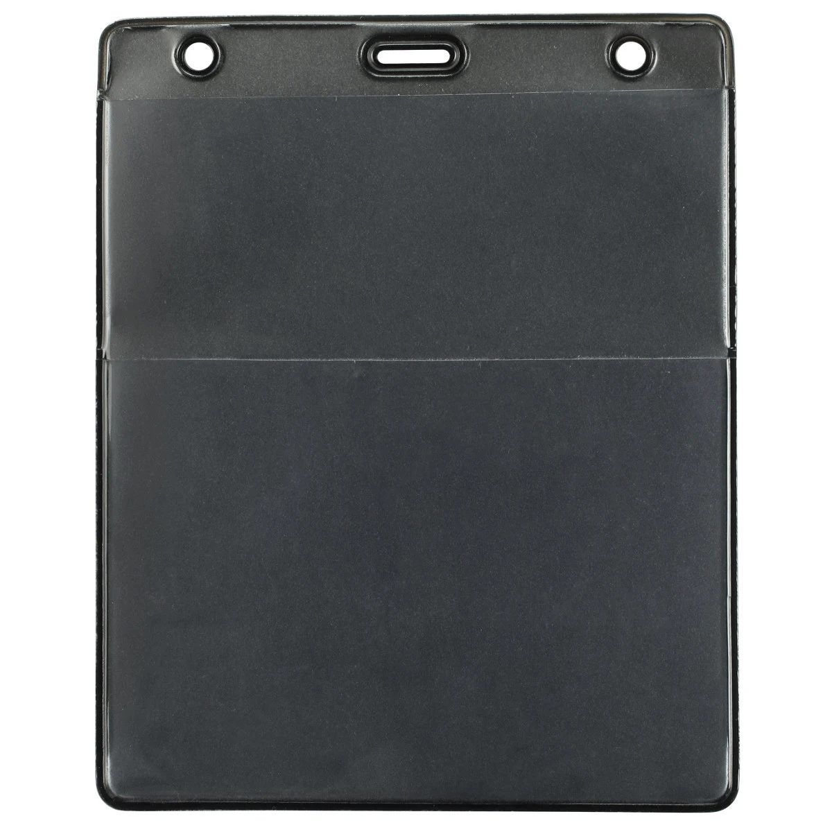 Vertical Top Load Badge Holder w/Slot & Chain Holes (4.44" X 5.25") (Black) 1