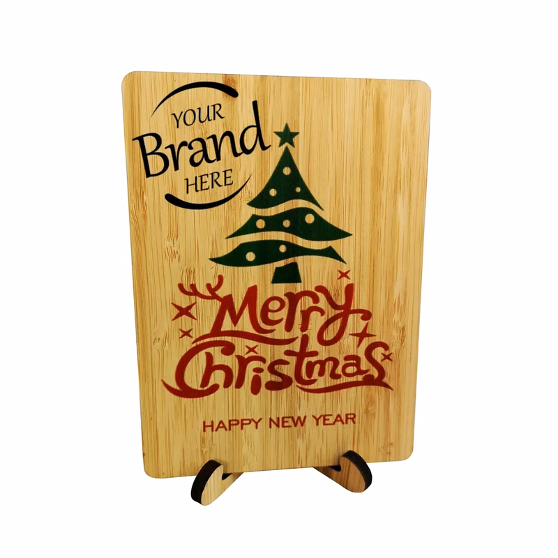 Wooden Christmas Greeting Card