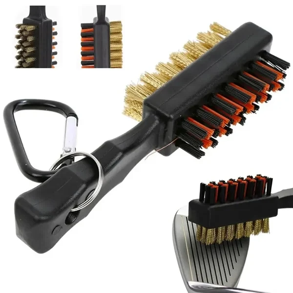 Custom Dual-Sided Golf Club Brush with Carabiner — Course Equipment Maintenance 1