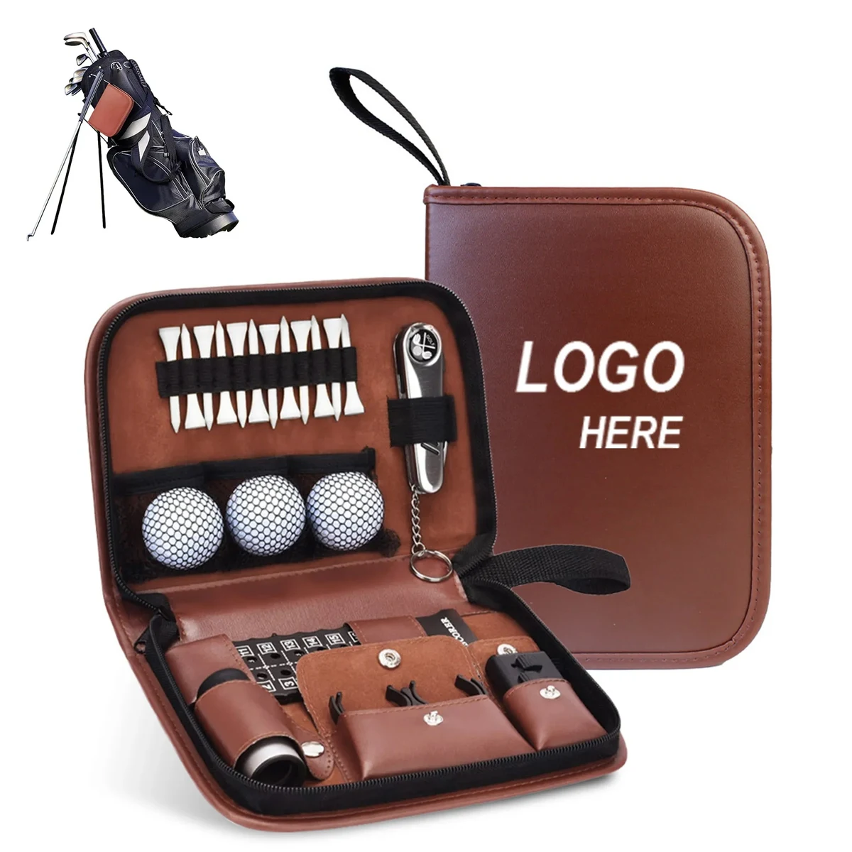 Leather Golf Ball Pouch 1