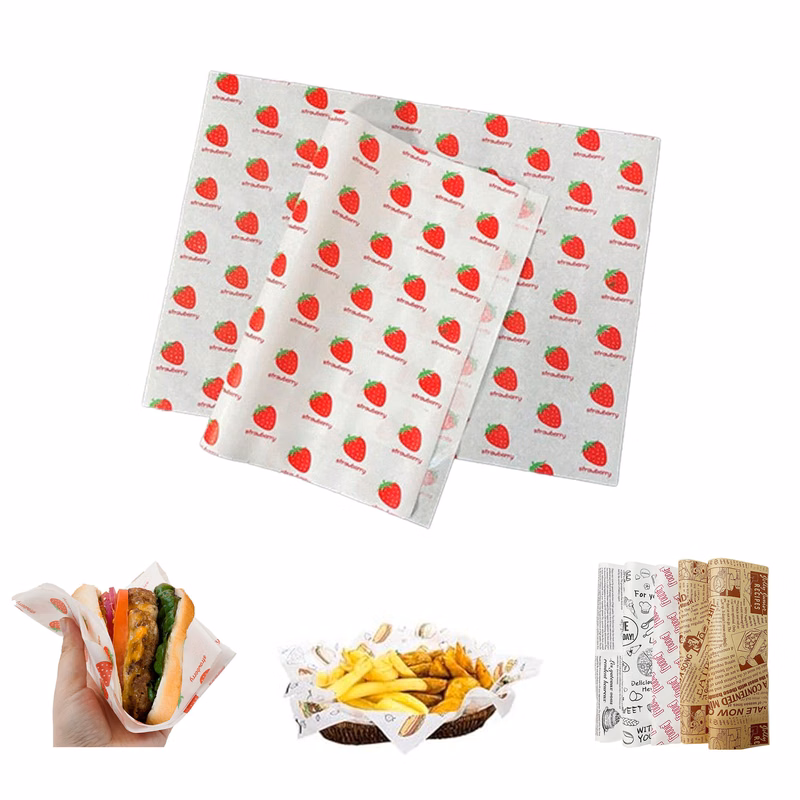 15" x 11" Oil Resistant Hamburger Food Wrapping Paper