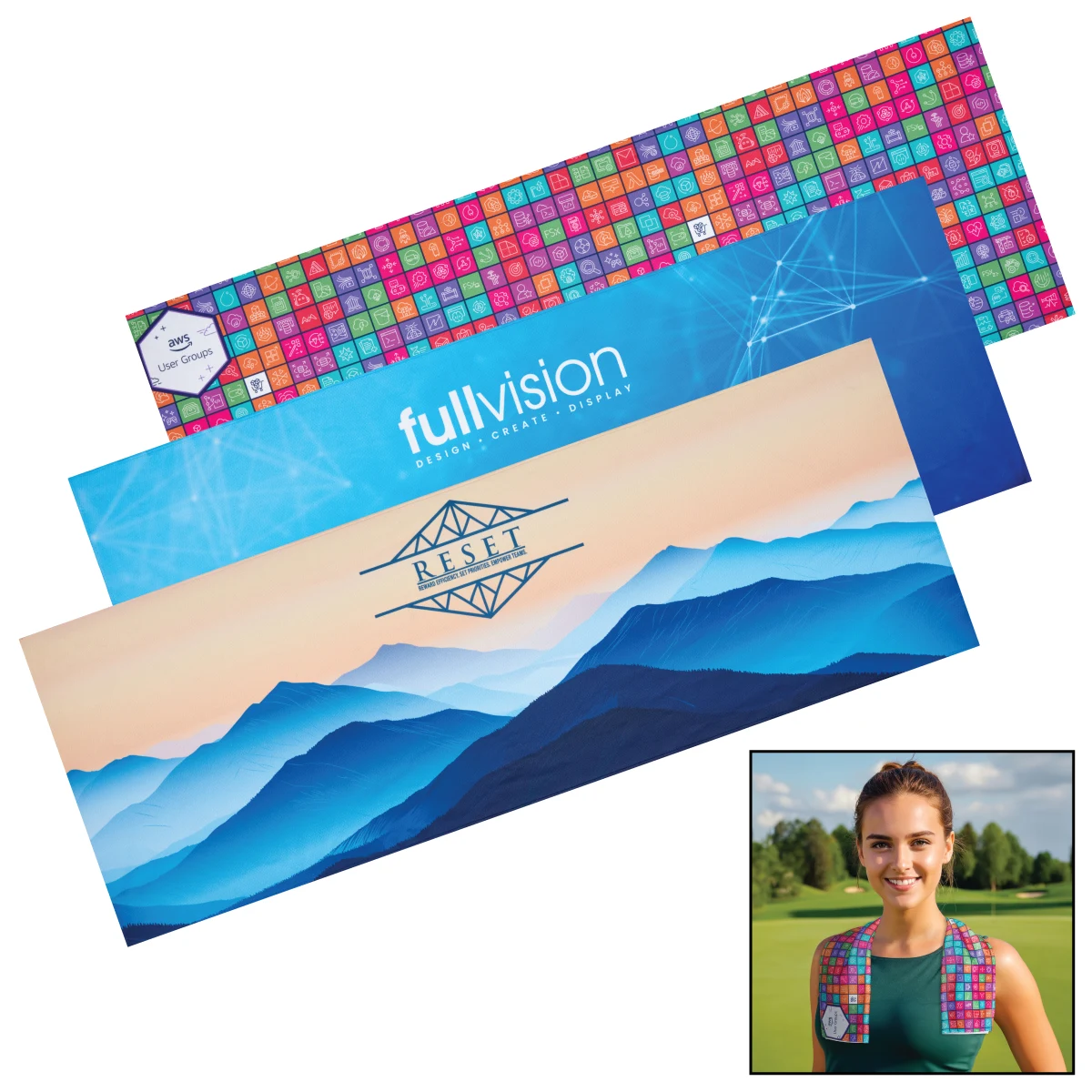Premium XL Cooling Towel w/ Full Color Dye Sublimation 1