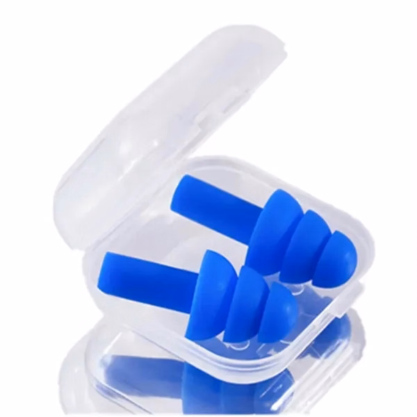 Custom Soft Silicone Earplugs in Carrying Case — Full-Color Safety & Wellness Noise Protection