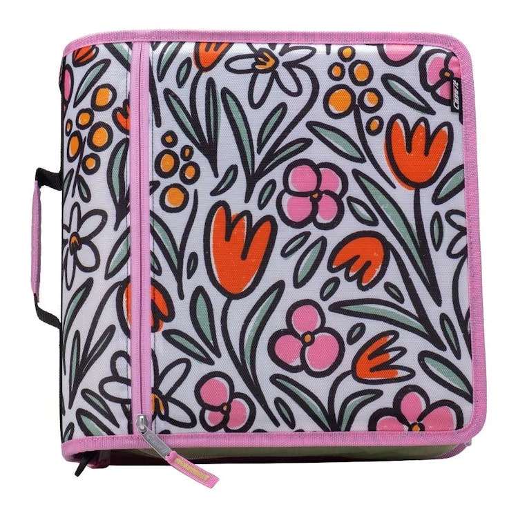 Case-It Mighty Zip Tab Binder - Fun Flowers 3" 1
