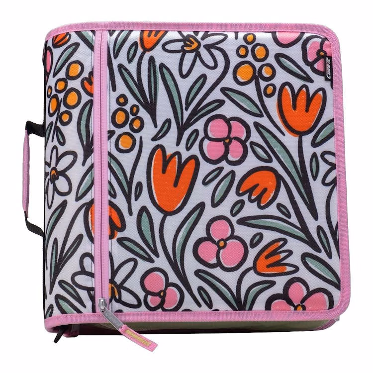 Case-It Mighty Zip Tab Binder - Fun Flowers 3"