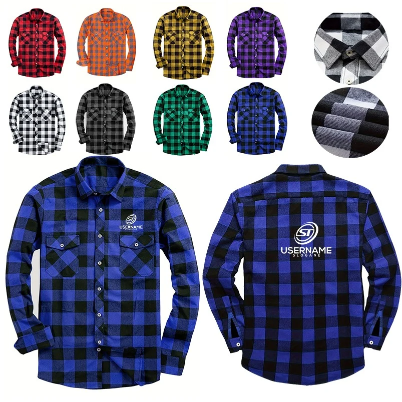 Men's Casual Plaid Flannel Shirts 1