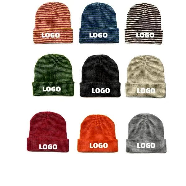 Winter knitted striped hat 1