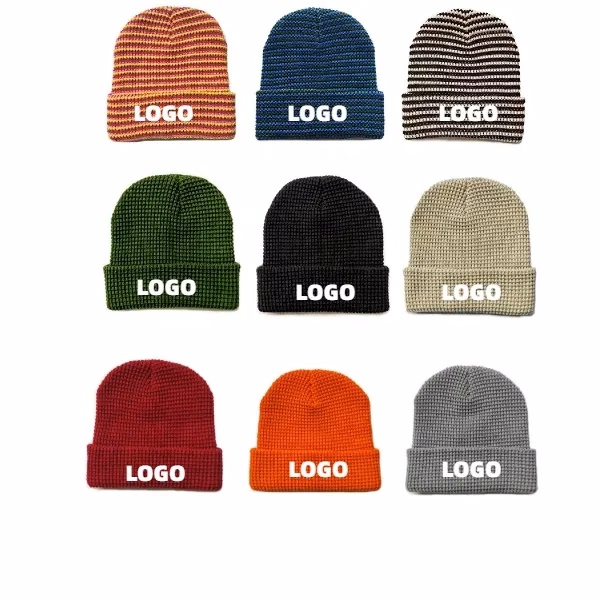 Winter knitted striped hat