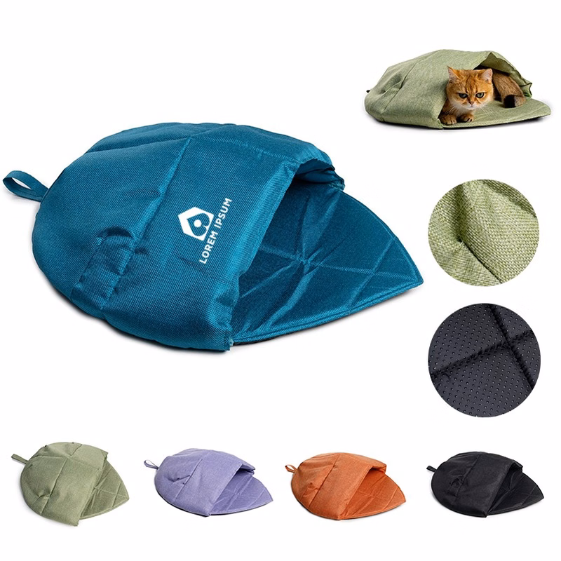 Leaf Shape Linen Fabric Cat Bed