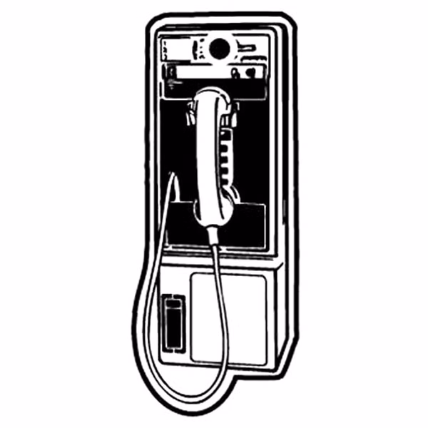 Pay Phone Key Tag - Spot Color