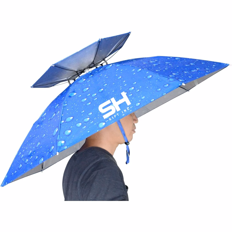 Double-Layer Windproof Fishing Umbrella Hat
