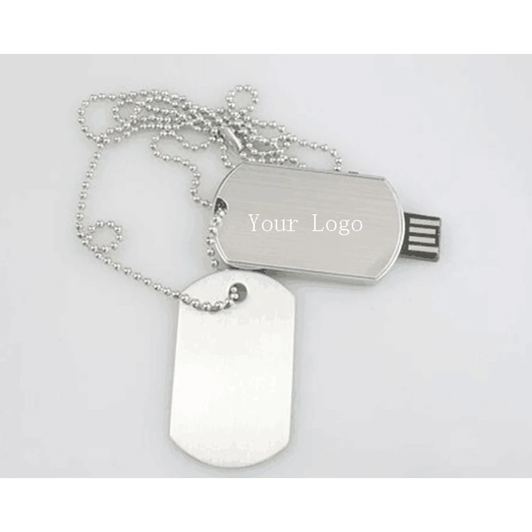 Dog tag retractable USB drive 1