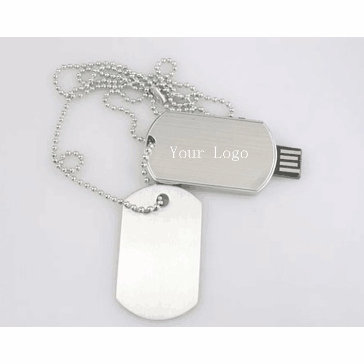 Dog tag retractable USB drive