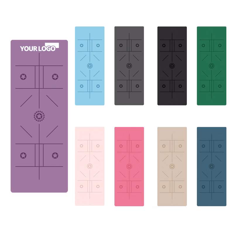 Widened Natural Rubber Anti-Slip Body Line Fitness Mat