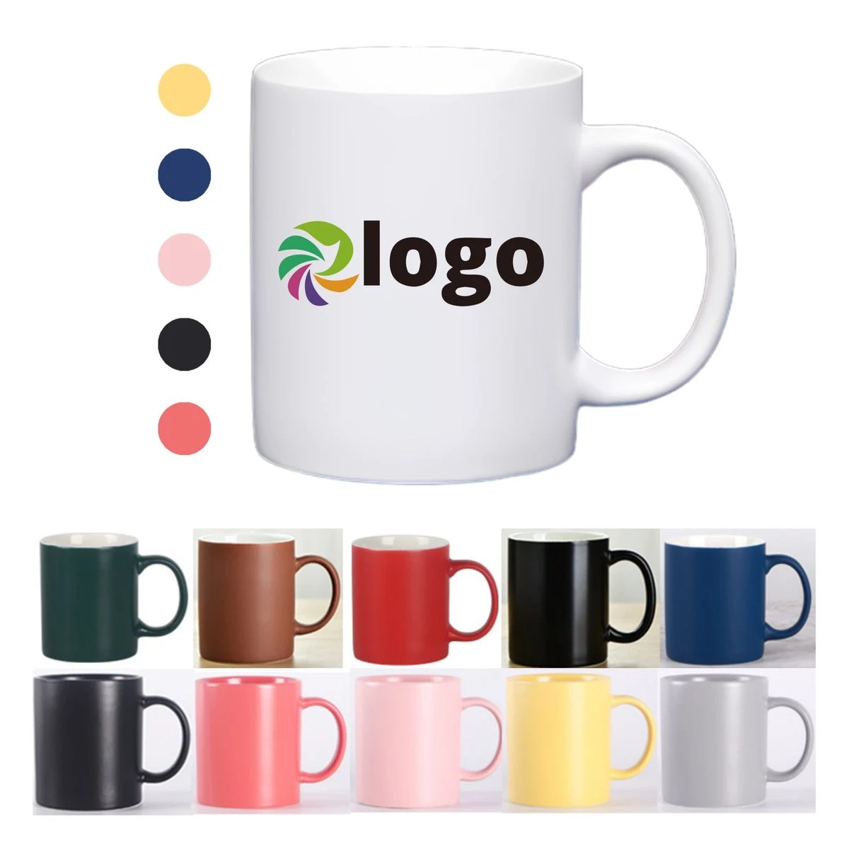 Full color 11Oz Matte Ceramic Coffee Mug 1