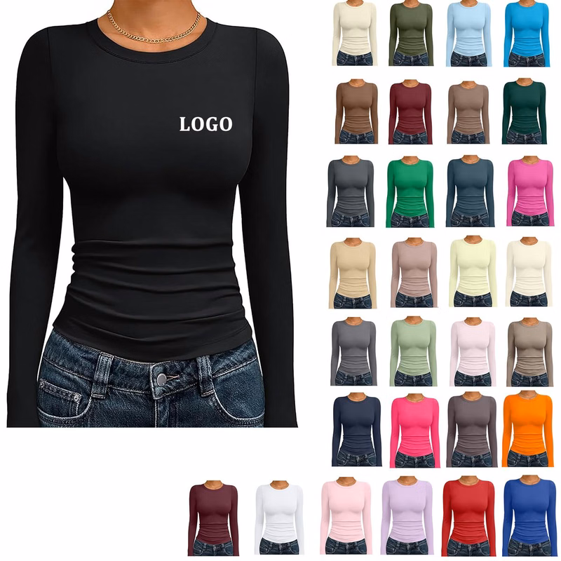 Women's Basic Round Neck Crop Top