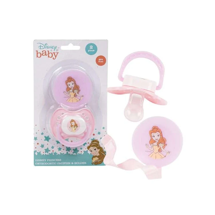 Disney Pacifier & Clip Sets - Princess Belle 2pk 1