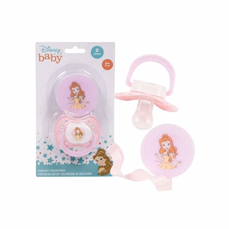 Disney Pacifier & Clip Sets - Princess Belle 2pk