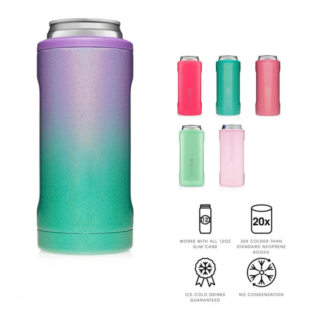Double-walled Stainless SteelCan Cooler for 12 Oz Slim Cans, custom koozie with logo imprint 1