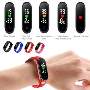2 In 1 Bracelet Thermometer With Digital Watch Display 1