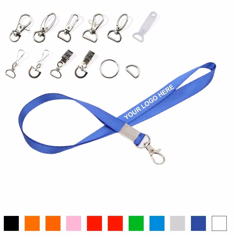 Polyester Employee'S Card Metal Hook Lanyard