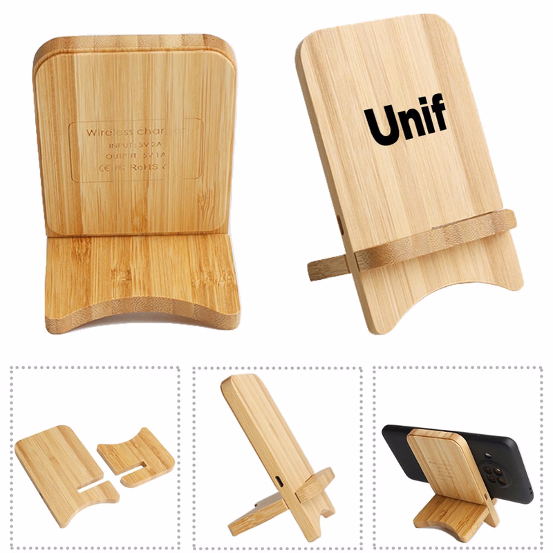 Foldable Bamboo Wireless Charger Stand