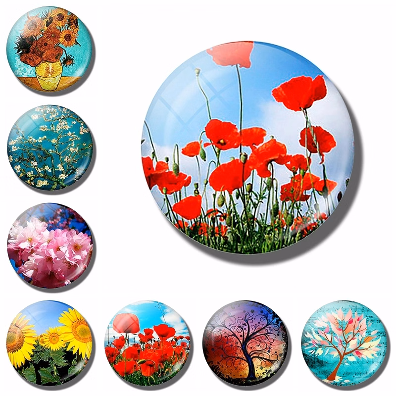 Epoxy Dome Round Crystal Glass Fridge Magnets