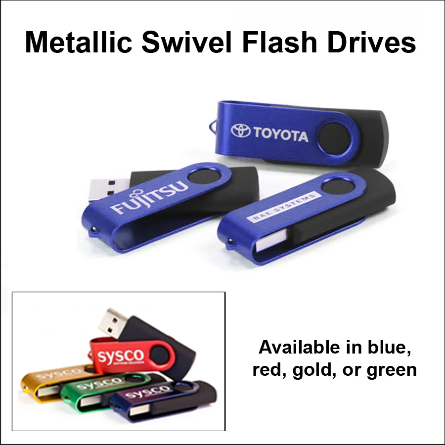 Swivel Metallic Flash Drive / USB - 16 GB Memory 1