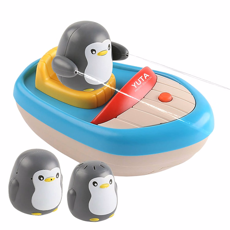 Baby Electric Spraying Penguin Boat Bath Toy