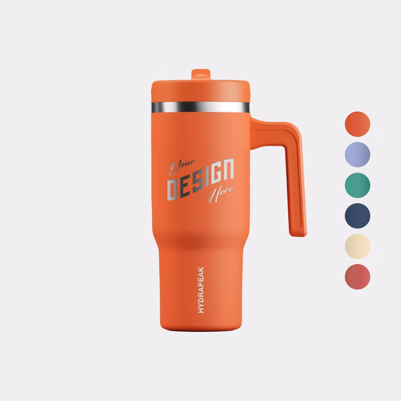 18 oz Hydrapeak® Stainless Steel Insulated Tumbler With Handle and Straw Lid