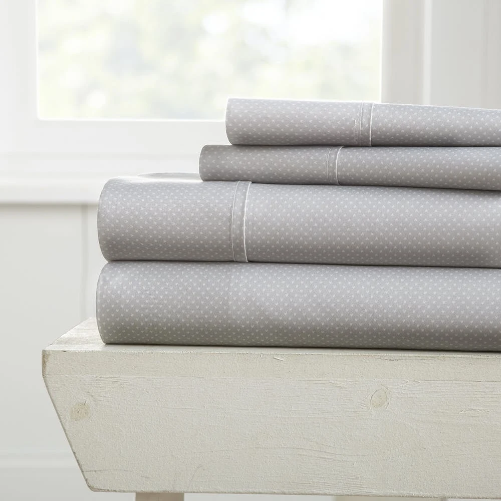 Bed Sheet Sets - Gray Hearts Cali King 4 Set 1