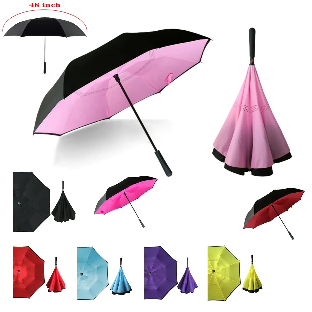 48" Two-Tone Inversion Umbrella 1