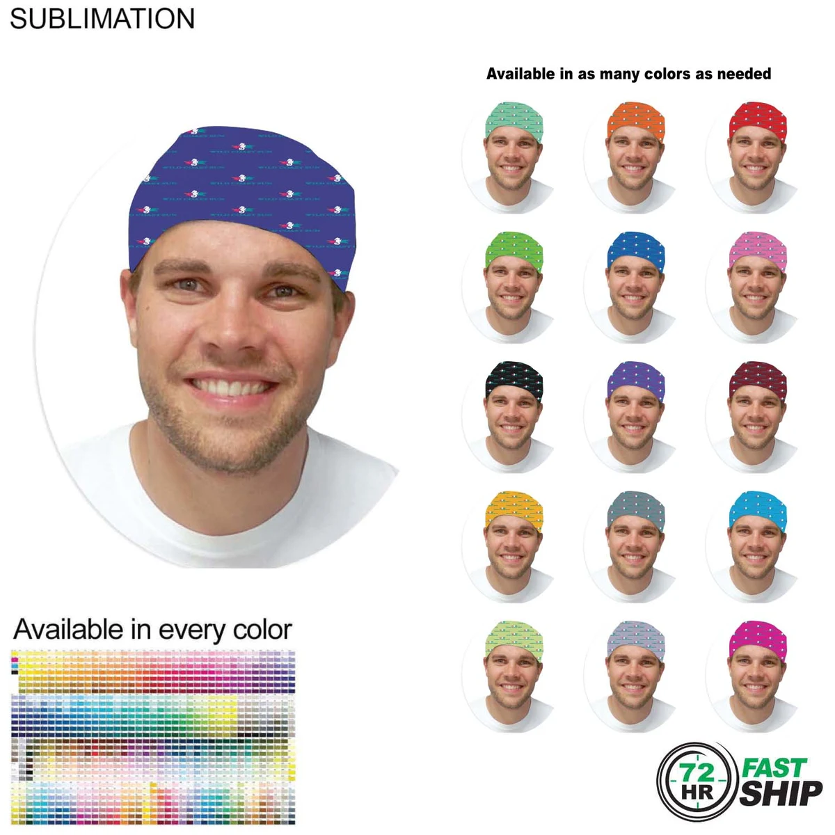 72 Hr Fast Ship - Team Building Sublimated Multifunction Tubular Headwear (Fandanna Bandanna) 1