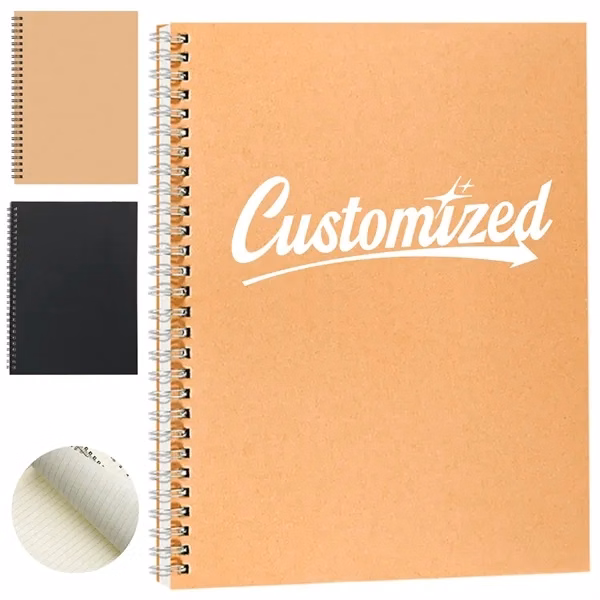 Custom B5 Eco-Friendly Kraft Spiral Notebook with Lined Pages — Sustainability Gift
