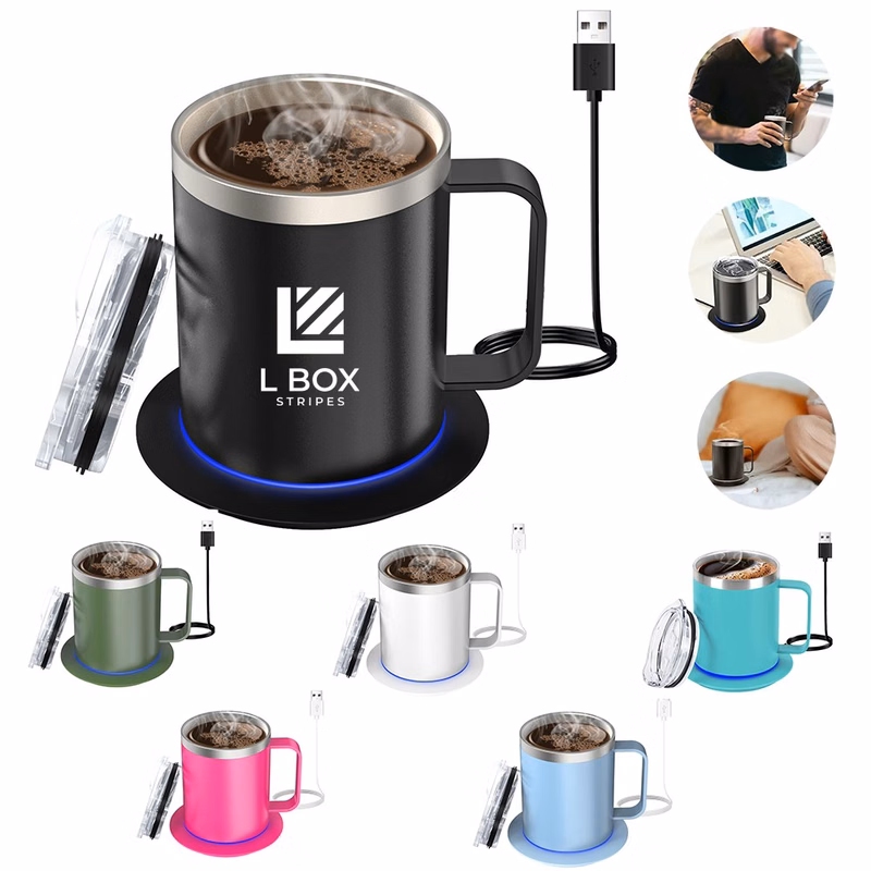 Stainless Steel Smart Heated Coffee Mug Warmer Set