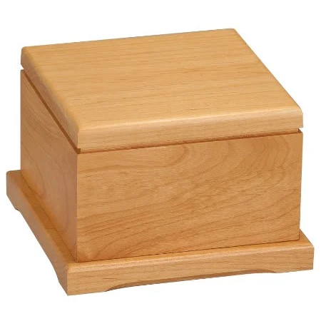 4 1/2" Red Alder PET Urn with Lid 1
