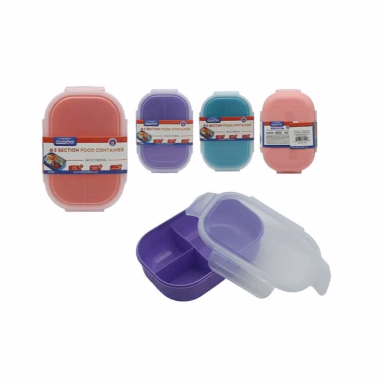 Airtight Lockable Food Containers - 3-Section