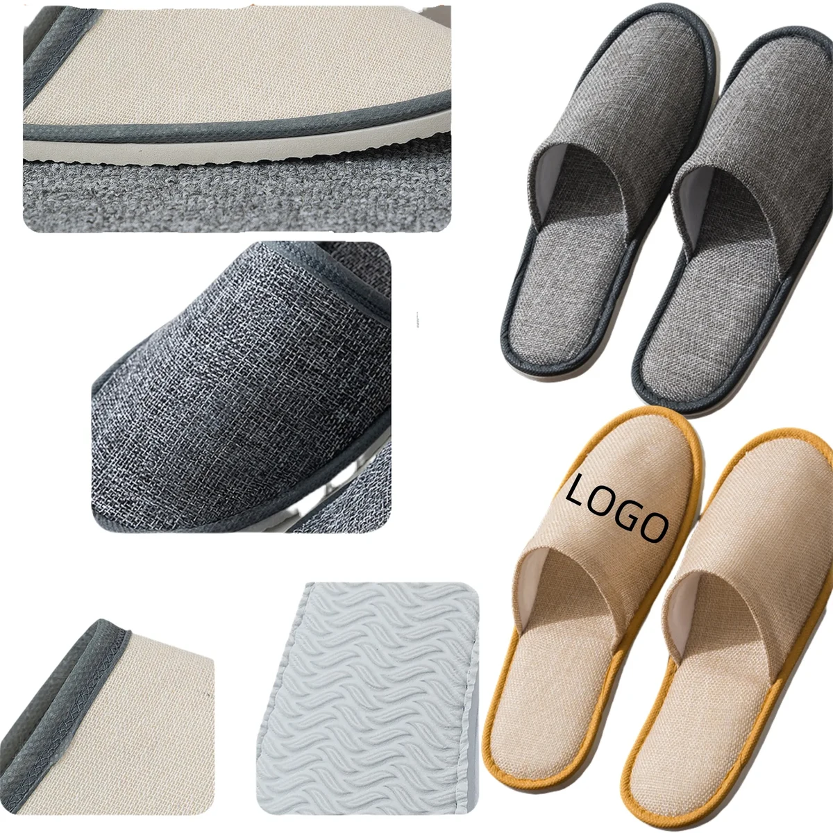 Linen Slip-resistant Single-use Slippers 1